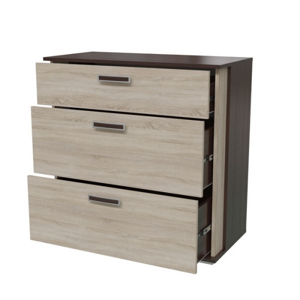 Комод с 3-я ящиками ДАЛЛАС 900х440х900 Венге/Дуб Сонома
