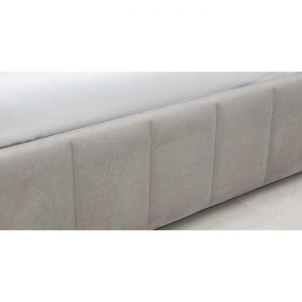 Кровать Милана, 1600х2000, ортопедическое осн+ПМ, Светлый кварцевый серый/Фог