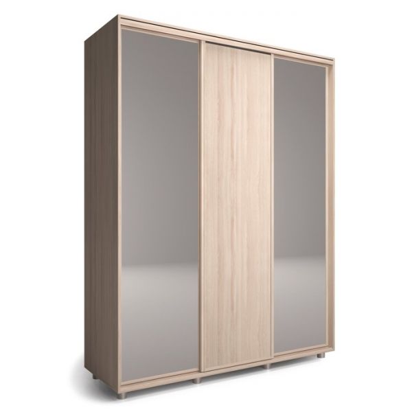 Шкаф-купе Удачный 2 зеркала 2070х600х2300 Венге Темный/Венге Светлый