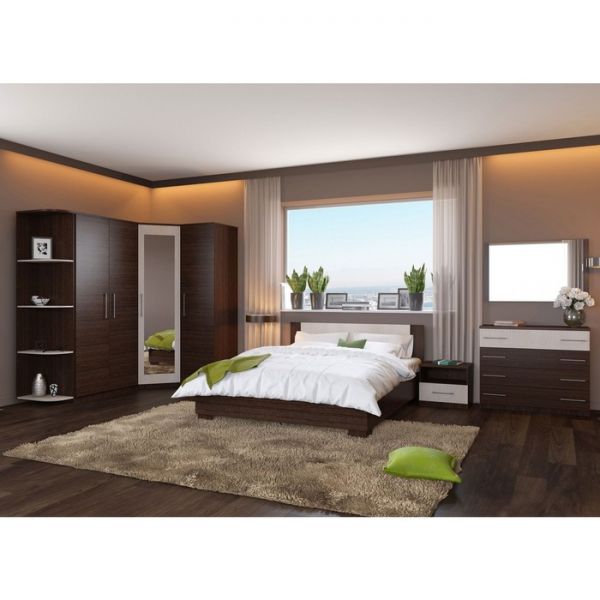 Шкаф 1-дверный «Аврора», 504 ? 574 ? 2118 мм, цвет венге / дуб молочный