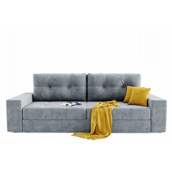 Прямой диван «Талисман 1», механизм пантограф, велюр, цвет селфи 01 / селфи 03