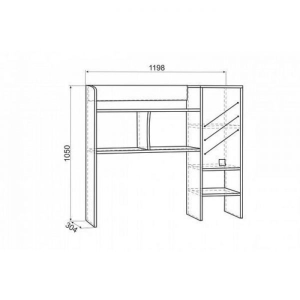 Надстройка Энерджи 1200 прямая 1198х303х1050 дуб сонома/белый