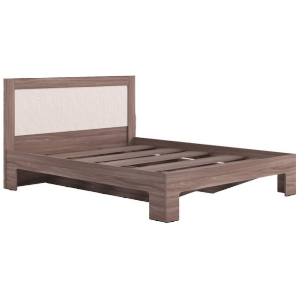 Кровать Кр-14, 1600х2000, Дуб молочный/Ясень Шимо Темный