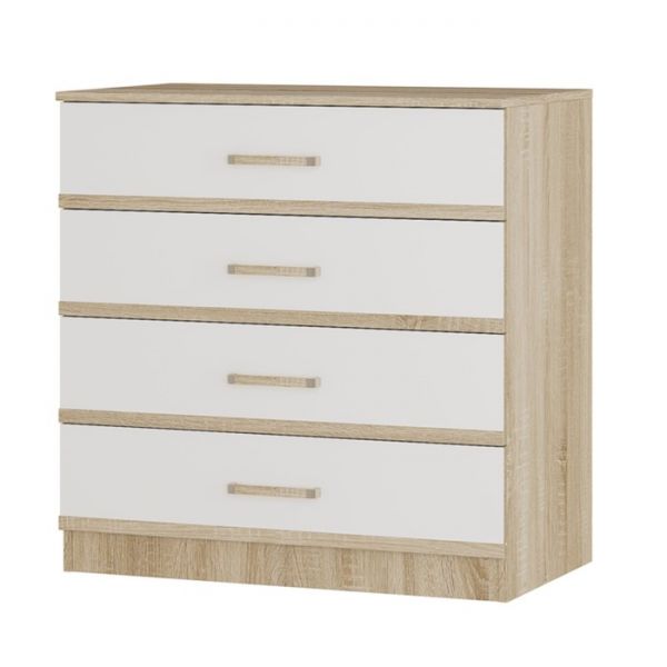 Комод Сакура 850х500х866 дуб сонома/белый