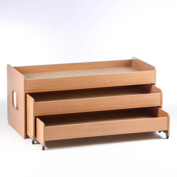 Кровать трехъярусная, 1490х670х670, ЛДСП, цвет бук