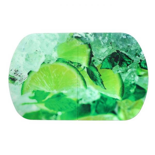 Стол раздвижной с фп Лайм 2 1100/1500х700х777 стол. Стекл./Пояс белый/прямые ноги