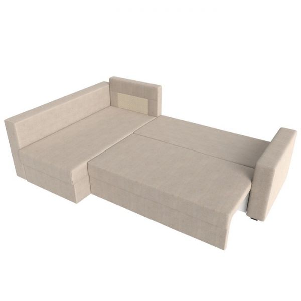 Угловой диван «Мансберг», механизм еврокнижка, угол левый, рогожка, цвет бежевый