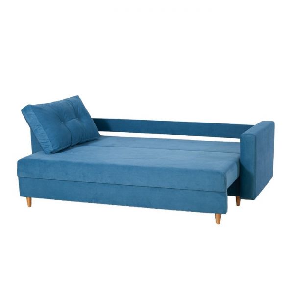 Прямой диван «Киото», механизм еврокнижка, велюр, цвет серый