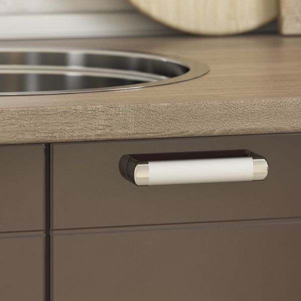 Кухонный гарнитур Виктория 1600х600 белый/крем глянец/шоколад глянец