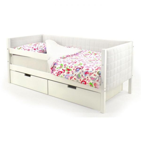 Детская кровать-тахта мягкая Svogen белый