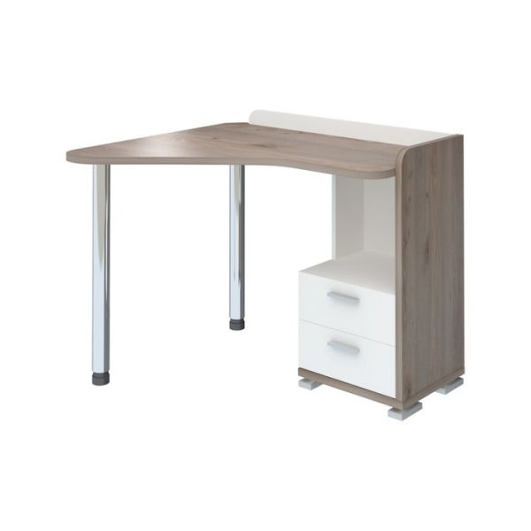 Стол СКМ-55, угол левый, 1100 ? 900 ? 810 мм, цвет белый жемчуг