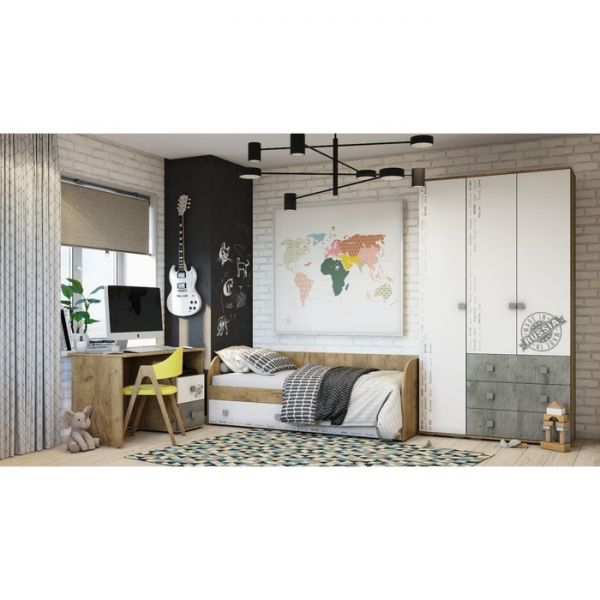 Шкаф-пенал Тренд 402х460х2176 крафт/белый фп