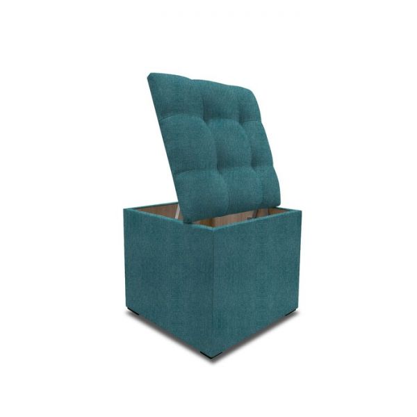 Пуф с крышкой и утяжкой, 400 ? 400 ? 420 мм,  рогожка, цвет savana plus yellow