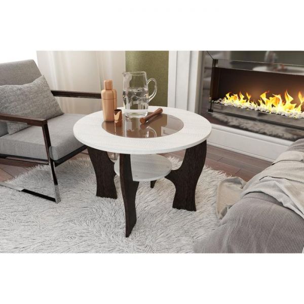 Стол журнальный Прима NEW 700х700х500 венге/распил натуральный