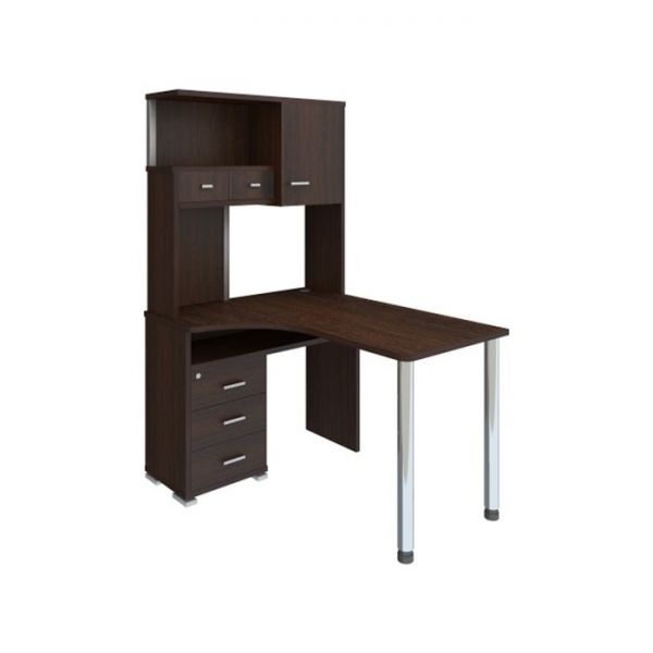 Стол СР-130, угол левый, 1300 ? 1010 ? 1790 мм, цвет венге