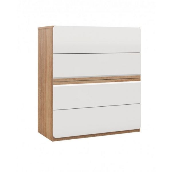 Комод «Дакота», 4 ящика, 801 ? 408 ? 911 мм, цвет дуб сонома / белый глянец