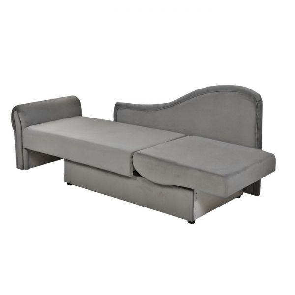 Детский диван №2, механизм еврокнижка, велюр, цвет серый