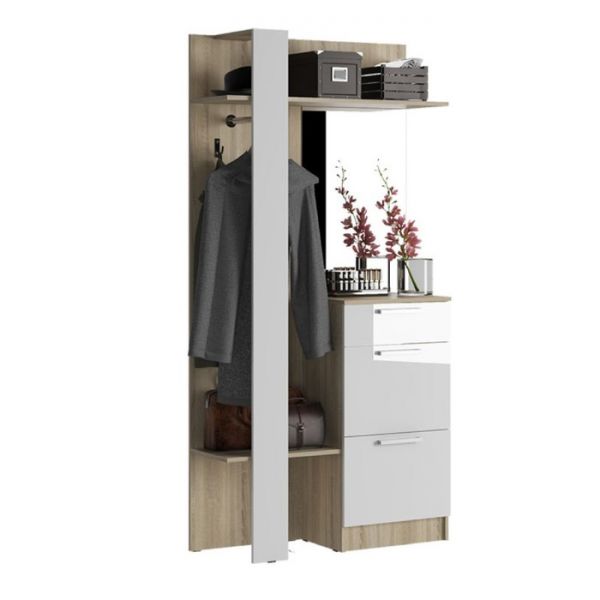 Прихожая Мартина, 1000х354х2016, Дуб сонома/Белый глянец