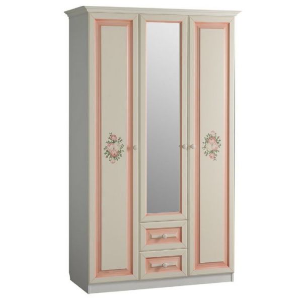 Шкаф 3-створчатый с ящиками* "Алиса" (белый/крем)