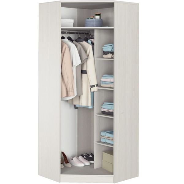 Шкаф угловой с зеркалом «Азалия 23», цвет бодега белая