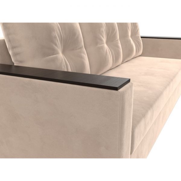 Диван прямой «Атланта лайт», без стола, еврокнижка, велюр, цвет, цвет бежевый