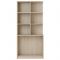 Шкаф-стеллаж «Пуговка», 804 ? 425 ? 1732 мм, правый, дуб сонома / вяз либерти тёмный /лайм
