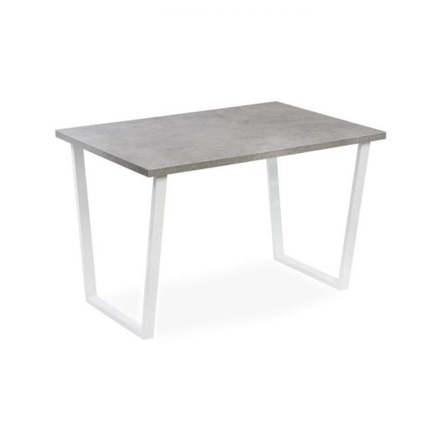 Стол АТЛАНТ-08 1400*900х750 Бетон Чикаго светлый/Опора АТЛАНТ-Белый глянец