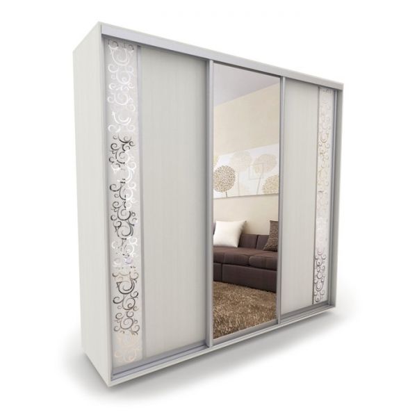 Шкаф-купе «Акцент-Вера», 1500 ? 600 ? 2310 мм, зеркало «спирали М», цвет выбеленное дерево