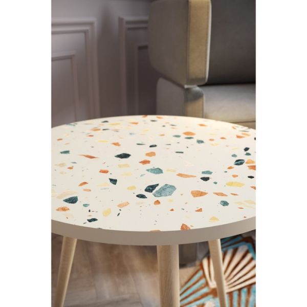 Стол журнальный «Палладио», 450 ? 450 ? 450 мм, цвет терраццо белый