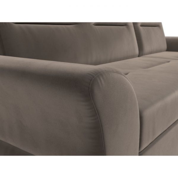 Угловой диван «Клайд», механизм дельфин, велюр, цвет бежевый