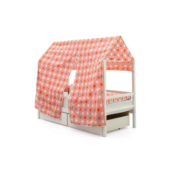 Крыша текстильная Бельмарко для кровати-домика Svogen звезды красный,белый,графит