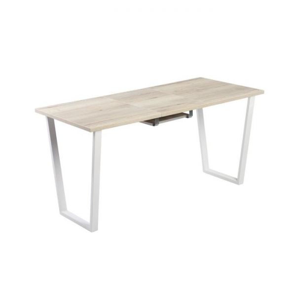 Стол АТЛАНТ-09 1620/2220*950х750 Галифакс белый/Опора АТЛАНТ-Белый глянец