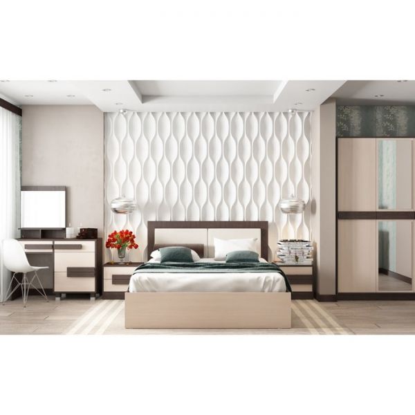 Столик туалетный с зеркалом СТ-5 1480х1100х400 Дуб выбеленный/Венге