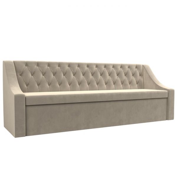 Кухонный прямой диван «Мерлин», механизм дельфин, рогожка, цвет серый