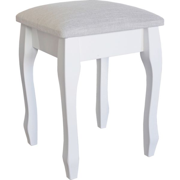 Табурет «Элеганс», 340 ? 340 ? 460 мм, цвет белый / рогожка гудлак светлый