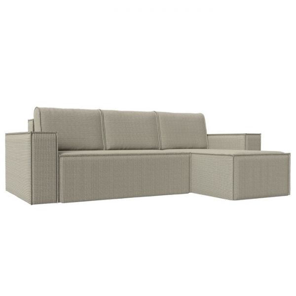 Угловой диван «Куба», механизм еврокнижка, рогожка, цвет бежевый