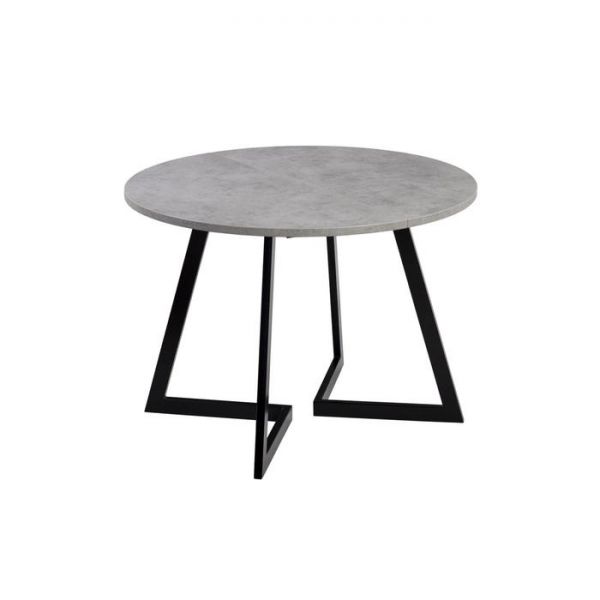 Стол РИМ D-1050/1500 Бетон Чикаго светлый/Опора РИМ Гаспар-К, черный матовый