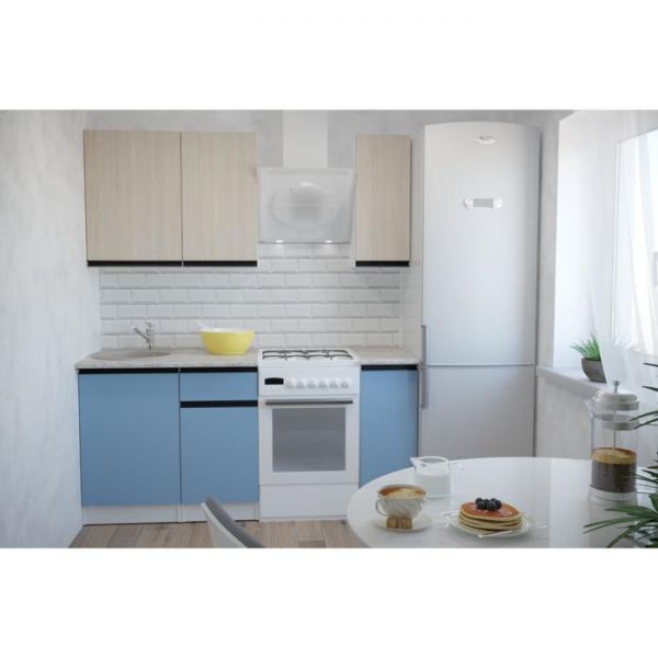 Кухонный гарнитур Соната лайт 1200х600 Ясень шимо светлый,Капри/Белый