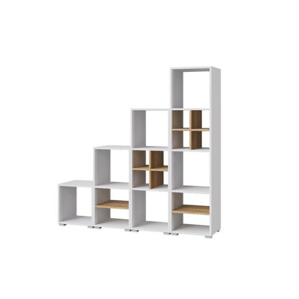 Стеллаж Лайт Бокс 3, 362х336х1074, Белый/Дуб золотой