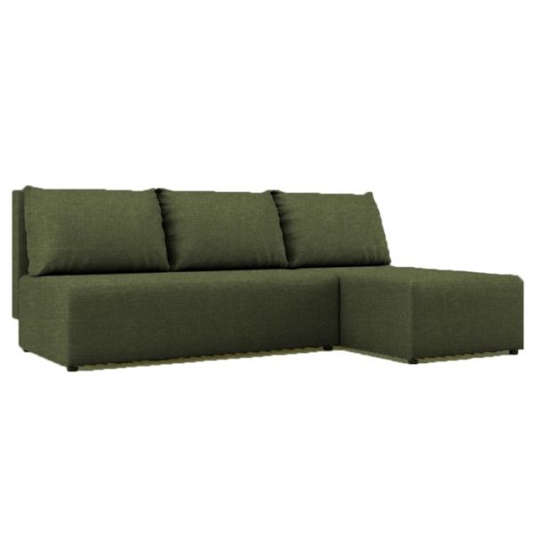 Угловой диван «Алиса», бельевой ящик, еврокнижка, рогожка, цвет savana grey / savana milk