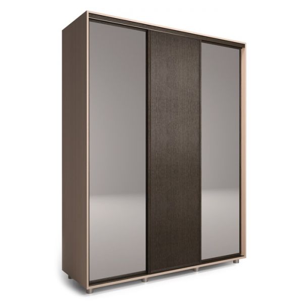 Шкаф-купе Удачный 2 зеркала 2070х600х2300 Венге Темный/Венге Светлый