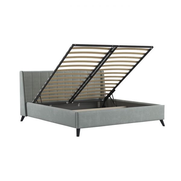 Кровать Мелисса, 1800х2000, ортопедическое осн+ПМ, Тори 61/Серибристо-серый