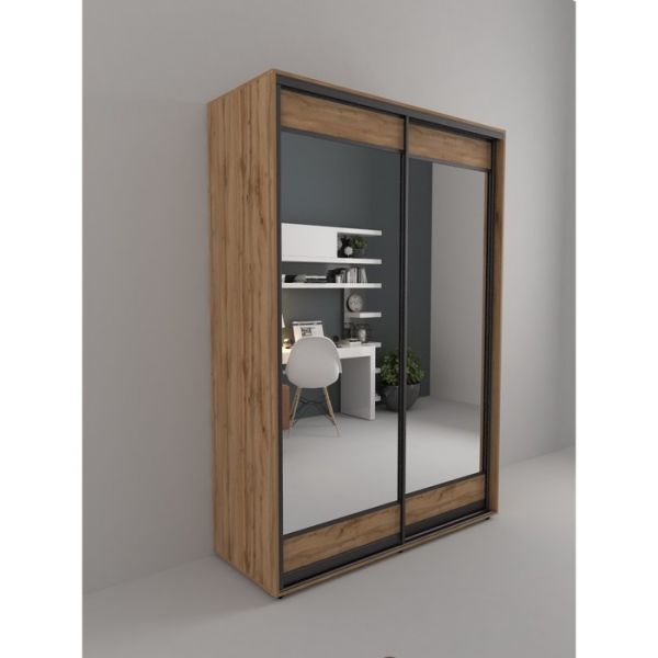 Шкаф-купе «Акцент-Лайт ЗЗ», 1000 ? 600 ? 2310 мм, ЛДСП, зеркало, цвет дуб крафт