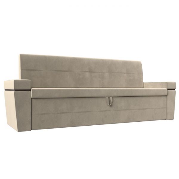 Кухонный прямой диван «Деметра», механизм дельфин, экокожа, цвет белый