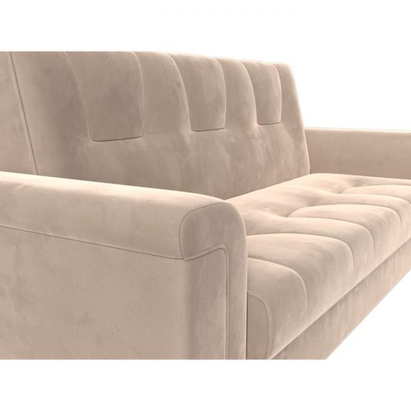 Прямой диван «Эллиот», механизм книжка, велюр, цвет бежевый