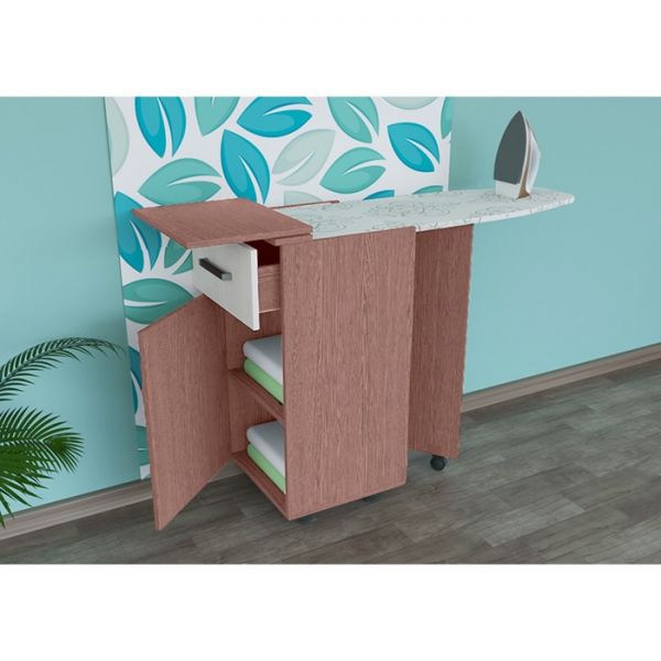 Комод с гладильной доской К1, 410 ? 421 ? 840, ясень шимо тёмный / ясень шимо светлый