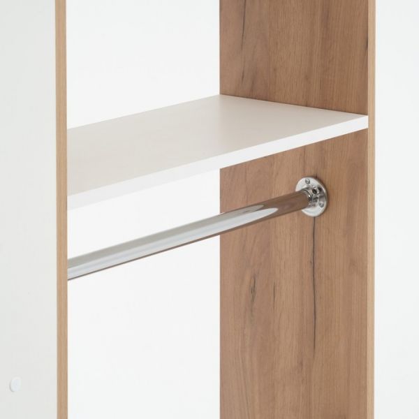 Вешалка напольная с полками Пассаж, 800х250х1460, Белый/Дуб крафт золотой