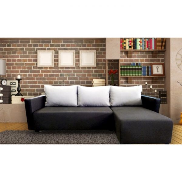 Угловой диван «Алиса 3», рогожка, цвет savana chocolate / savana camel / мarvel dark brown