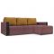Угловой диван «Алиса 3», рогожка, цвет savana chocolate / savana camel / мarvel dark brown