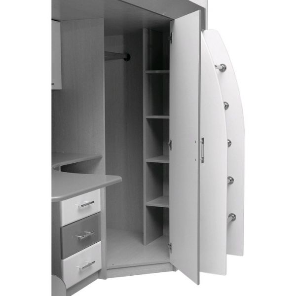 Уголок школьника «Юниор 5», 800 ? 2000 мм, МДФ глянец, дуб молочный / жёлтый / белый